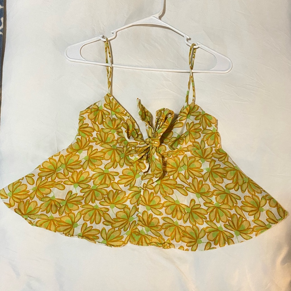 Zara flowered tie top